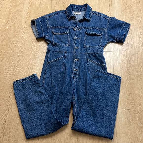 We the free Stylish Blue Denim Jumpsuit, SIZE MEDIUM - Picture 2 of 8